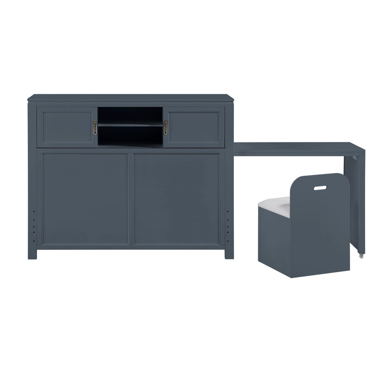 sloane-smoke-gray-2-full-bookcase-platform-bed-with-hidden-desk-stool-and-storage-bench-14