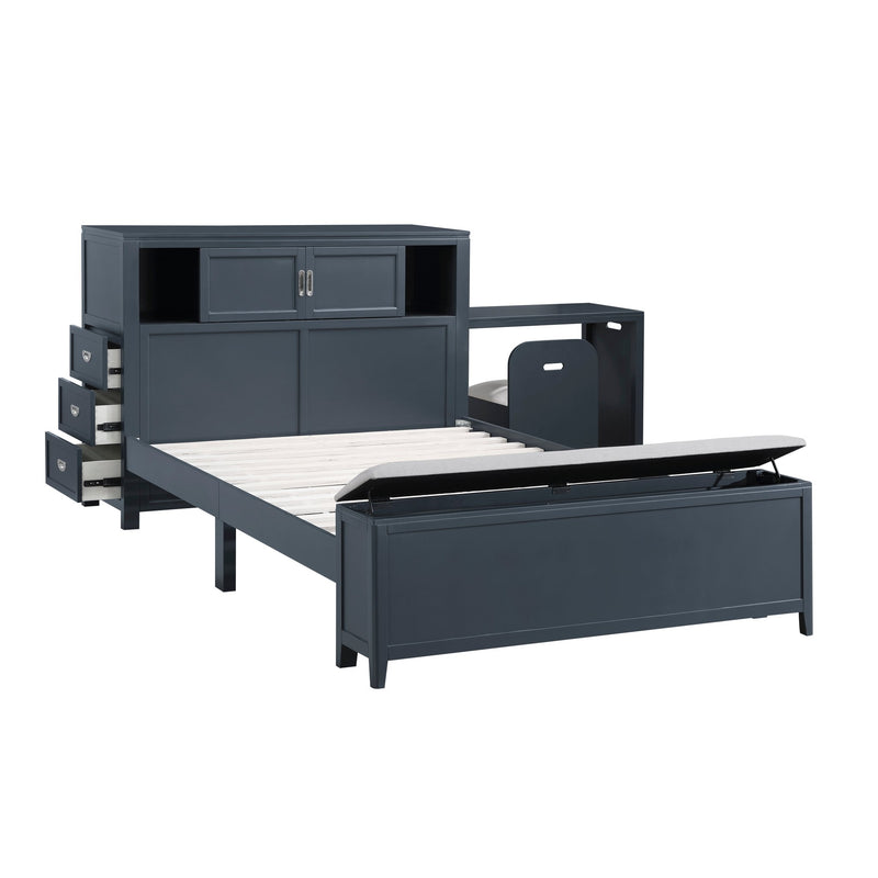 sloane-smoke-gray-2-full-bookcase-platform-bed-with-hidden-desk-stool-and-storage-bench-2