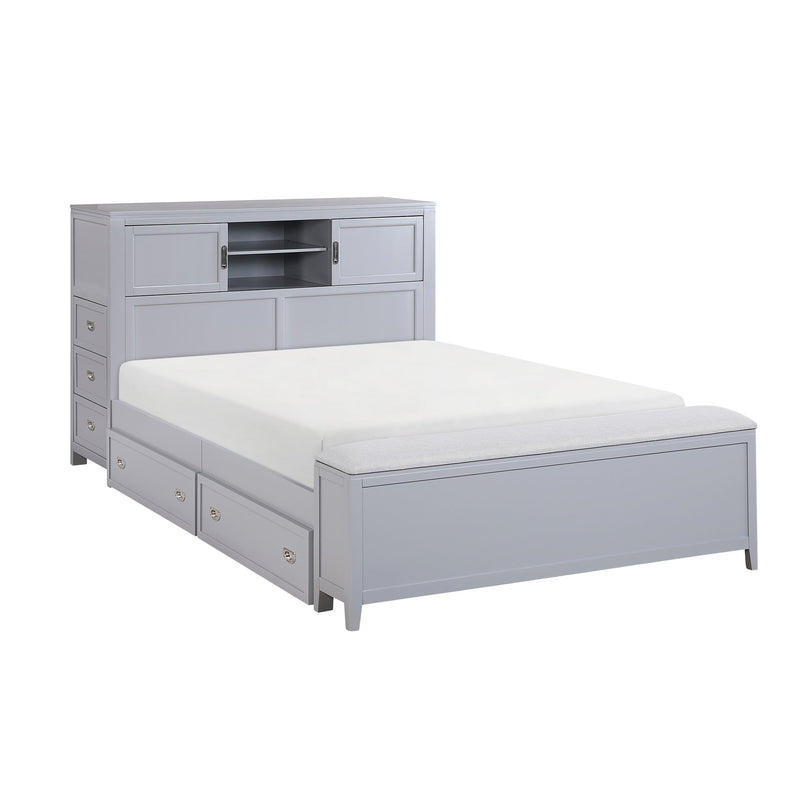 sloane-smoke-gray-2-full-bookcase-platform-bed-with-hidden-desk-stool-and-storage-bench-12