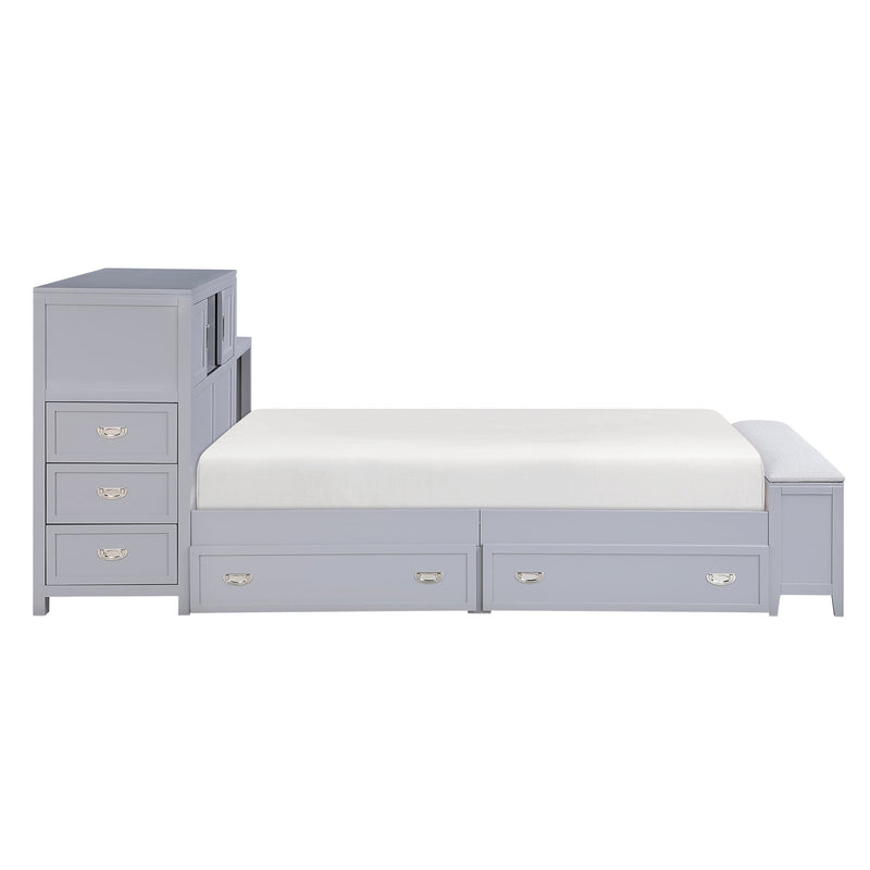 sloane-smoke-gray-2-full-bookcase-platform-bed-with-hidden-desk-stool-and-storage-bench-4