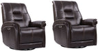 Parker Living Carnegie - Verona Coffee - Powered By Freemotion Cordless Power Swivel Glider Recliner Two Pack