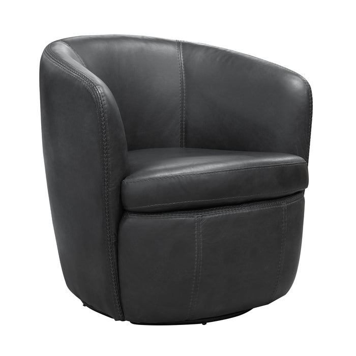 Parker Living Barolo - Vintage Slate 100% Italian Leather Swivel Club Chair
