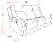 Parker Living Linus - Hudson Grey Zero Gravity Power Reclining Sofa