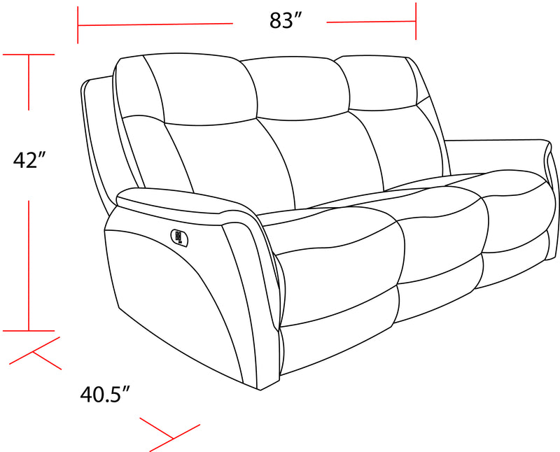 Parker Living Linus - Hudson Grey Zero Gravity Power Reclining Sofa
