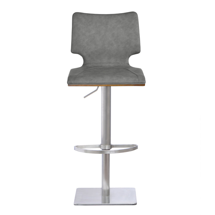 sydney-adjustable-barstool-in-brushed-stainless-steel-with-vintage-gray-faux-leather-and-walnut-wood-back-2