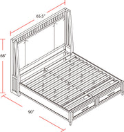 Parker House Americana Modern Bedroom Queen Shelter Bed 2 Nightstands Dresser with Mirror and Chest