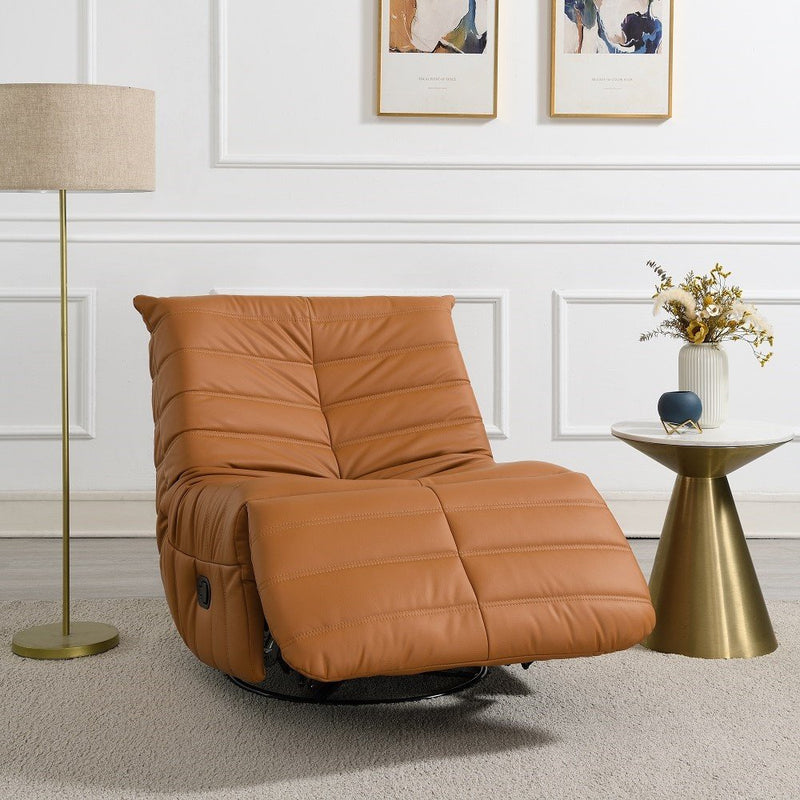 talmon-orange-leatherette-glider-recliner-w-swivel-1