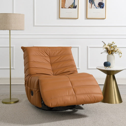 talmon-orange-leatherette-glider-recliner-w-swivel-1