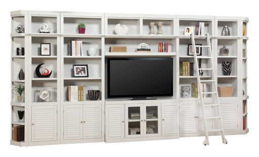 Parker House Boca 9 Piece Entertainment Wall with Corner Bookcases