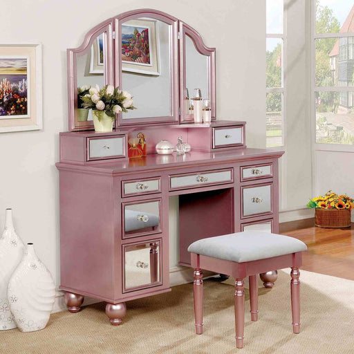 Harriet Rose Gold Vanity w/ Stool - Furniture City | Sales Furniture City (CA)l Harriet Rose Gold Vanity w/ Stool - Furniture City | Sales Furniture City (CA)l