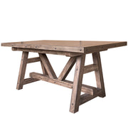 Parker House Lodge Dining Counter Table with 2 Sling Stools 2 X-Back Stools 1 Bench Buffet with Hutch