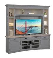 Parker House Americana Modern - Dove 92 In. TV Console with Hutch Back Panel and LED Lights