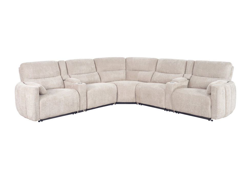 Parker Living Modesto - Buttercream 7 Piece Modular Power Reclining Sectional with Power Adjustable Headrests