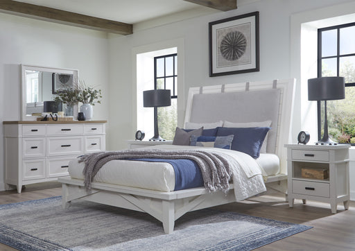 Parker House Americana Modern Bedroom King Platform Bed 2 Nightstands and Dresser with Mirror