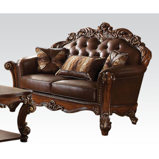 vendome-cherry-leatherette-cherry-loveseat-w-3-pillows-1