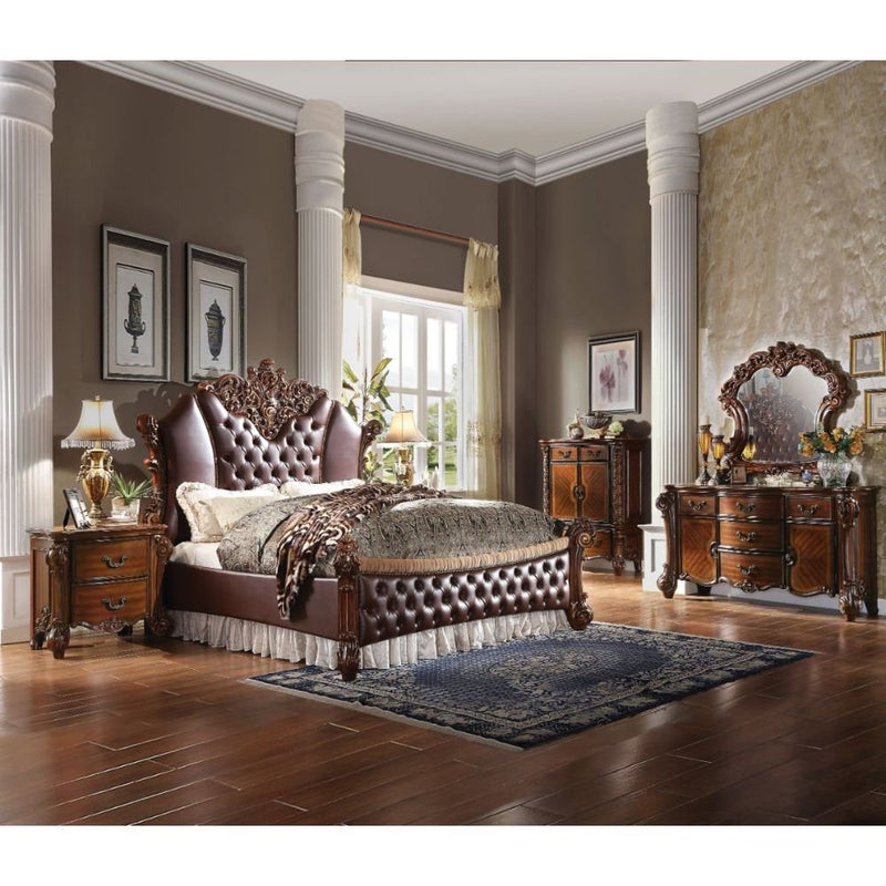 vendome-ii-leatherette-cherry-queen-bed-1