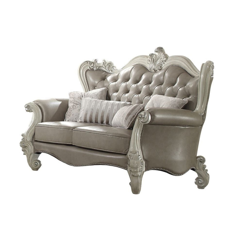 versailles-vintage-gray-leatherette-bone-white-loveseat-w-4-pillows-2