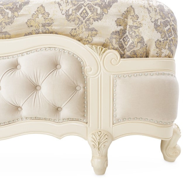 AICO Lavelle Queen Wing Mansion Bed in Classic Pearl