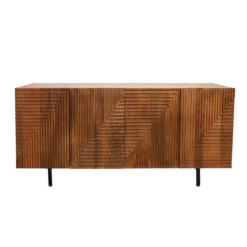 wood-4-door-fluteboard-cabinet-brown-2