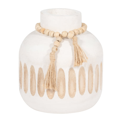 wood-8-round-ridged-vase-w-tassels-white-1