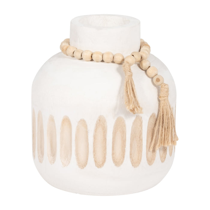 wood-8-round-ridged-vase-w-tassels-white-2
