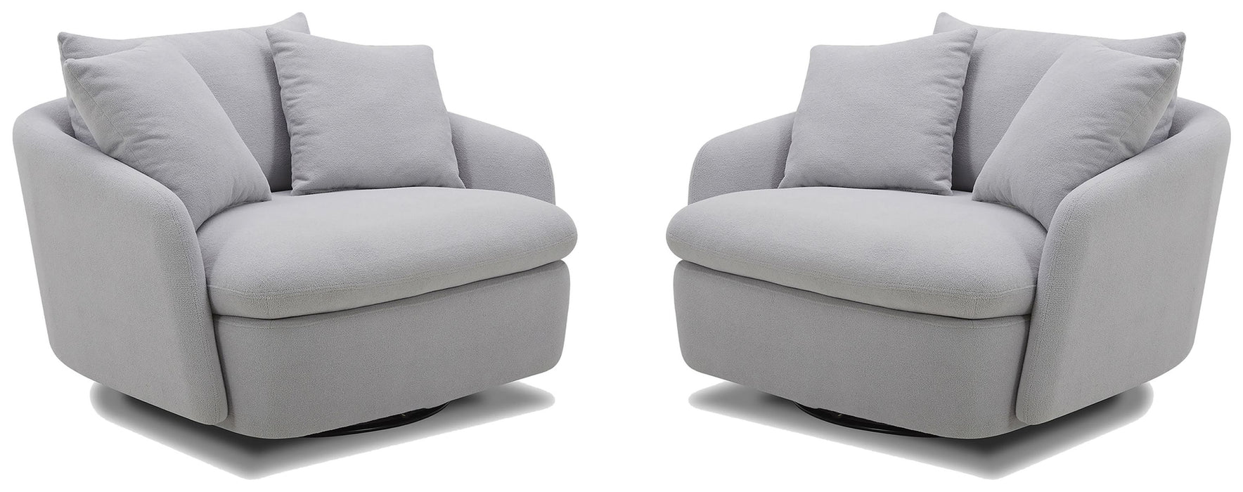 Parker Living Boomer - Dove Grey Large Swivel Chair with 2 Toss Pillows Two Pack