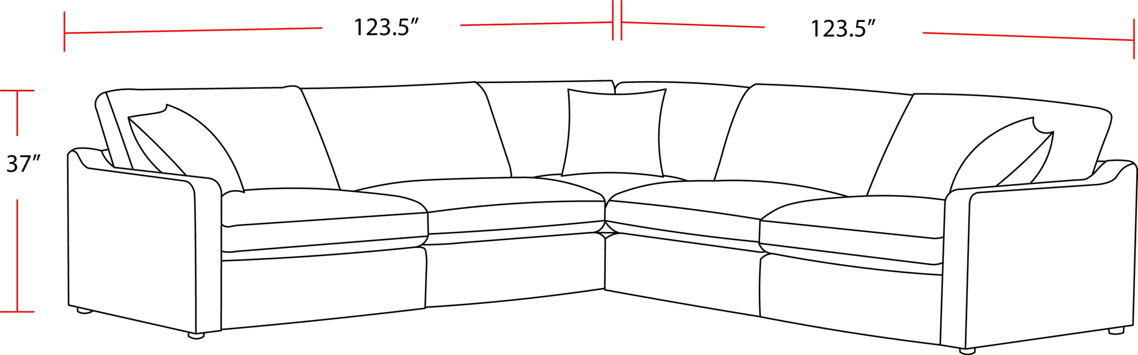 Parker Living Surrender- Burmese Nature 5 Piece Modular Sectional
