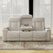 Parker Living Royce - Fantom Ivory Power Reclining Sofa with Drop Down Console