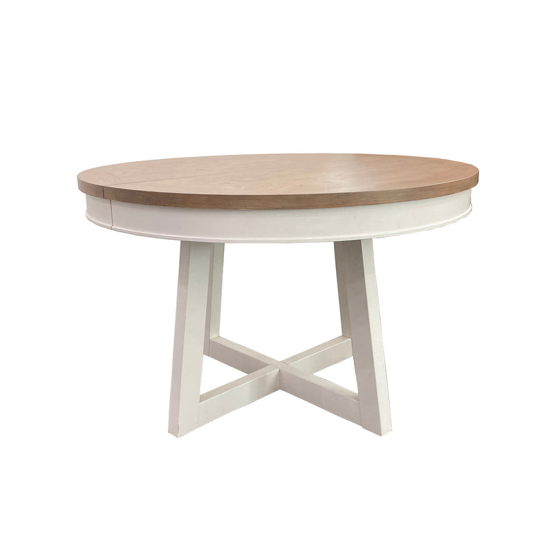 Parker House Americana Modern Dining 48-66" Round Dining Table and 4 Black Barrel Chairs