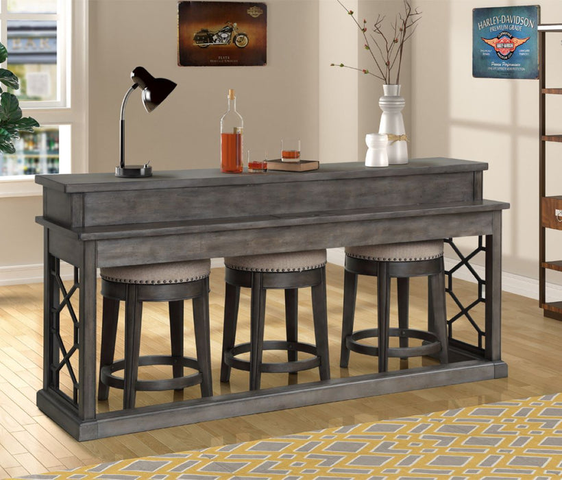Parker House Sundance - Smokey Grey Everywhere Console with 3 Stools