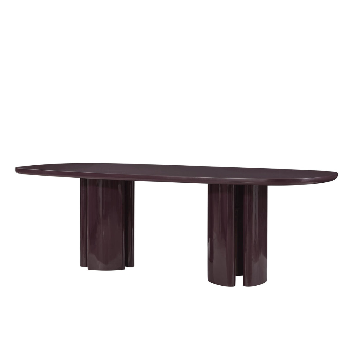 Zola Burgundy Lacquer Oval Dining Table — Furniture City (CA)l