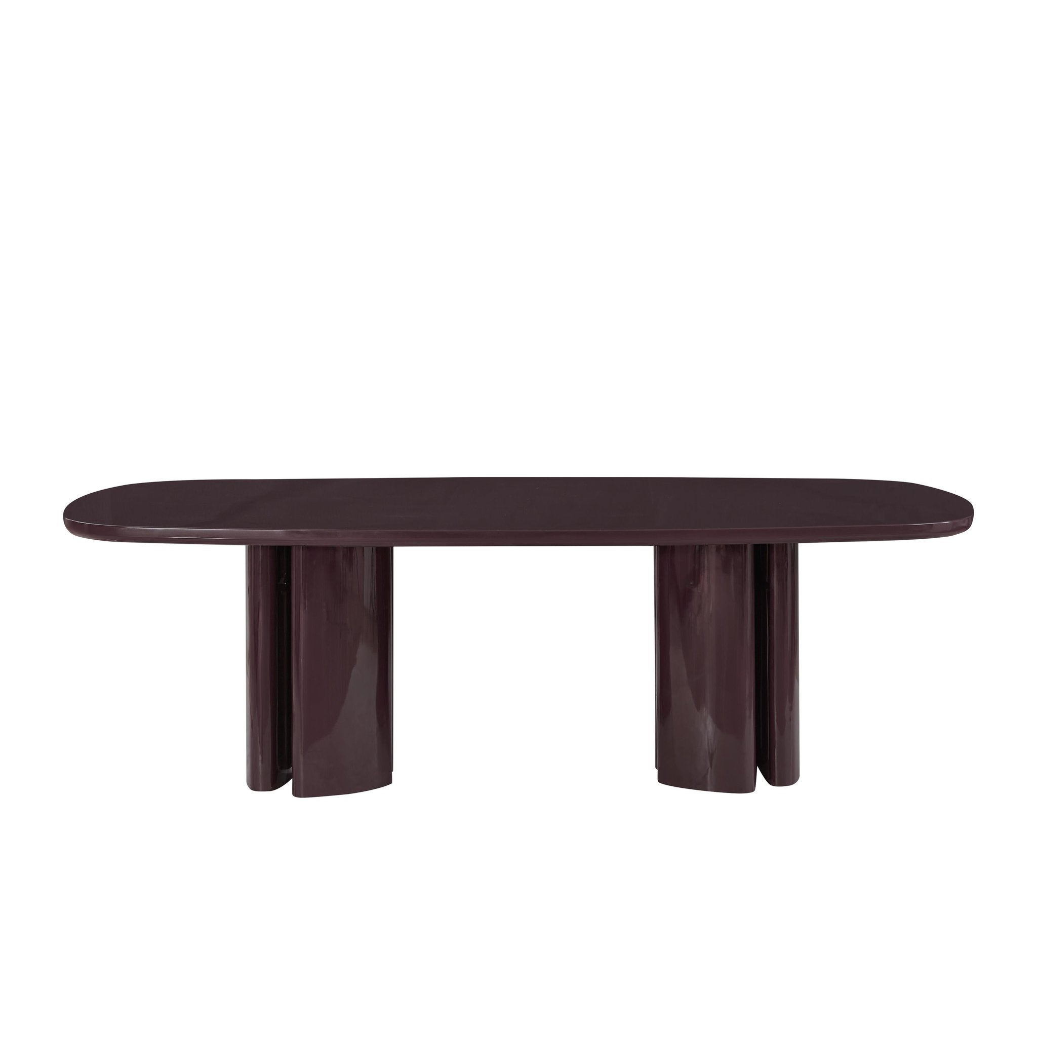 Zola Burgundy Lacquer Oval Dining Table | Furniture City (CA)l