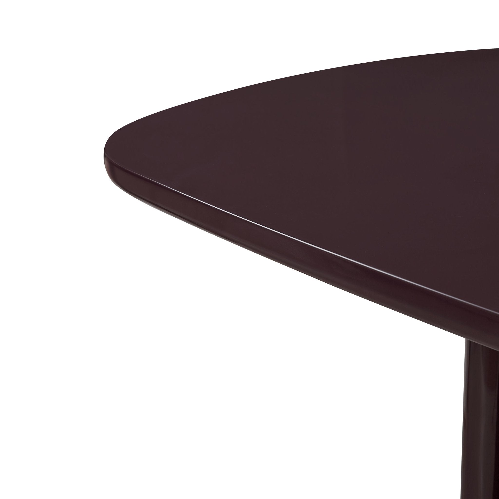 Zola Burgundy Lacquer Oval Dining Table — Furniture City (CA)l
