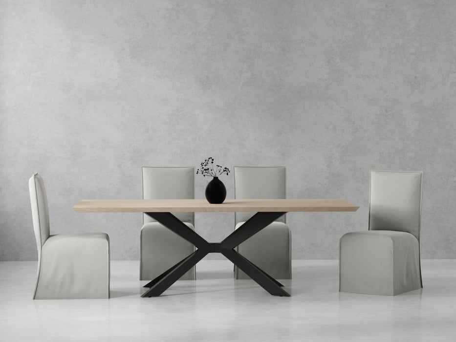 Parker House Crossings - Monaco Dining 86 In. Rectangular Dining Table With 4 Upholstered Chairs - DMON-5PC-86REC-DSLP-MTIV