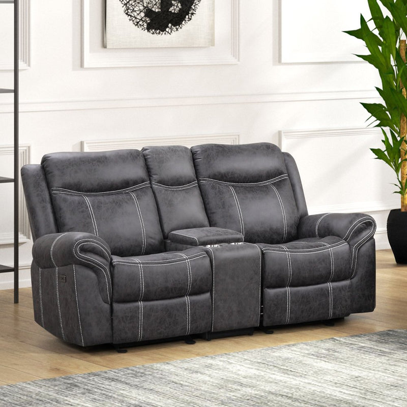 zubaida-dark-gray-polished-microfiber-power-motion-glider-loveseat-w-usb-port-1