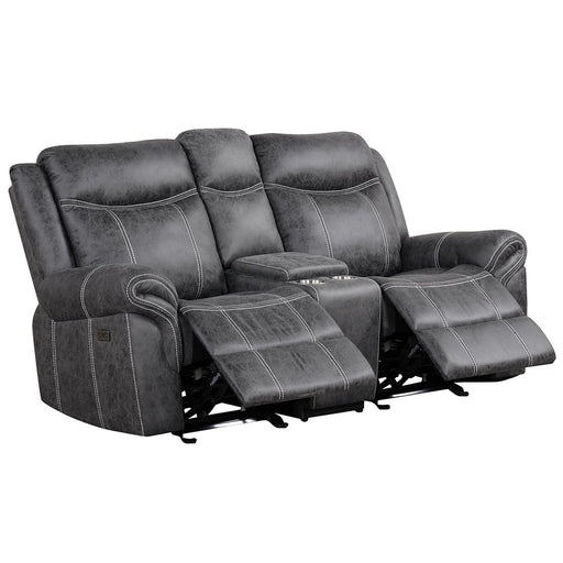 zubaida-dark-gray-polished-microfiber-power-motion-glider-loveseat-w-usb-port-2
