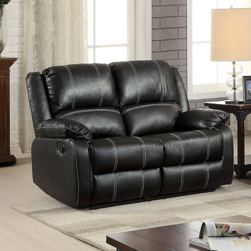 zuriel-black-leatherette-motion-loveseat-1
