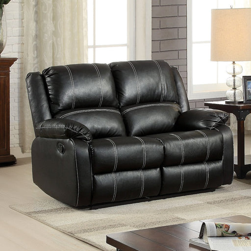 zuriel-black-leatherette-motion-loveseat-1
