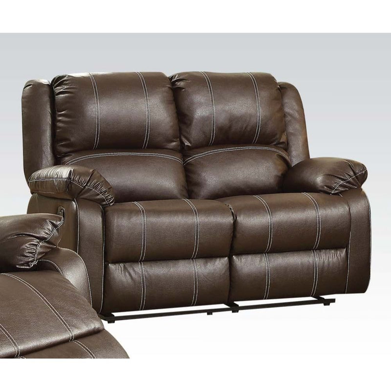zuriel-brown-leatherette-motion-loveseat-1