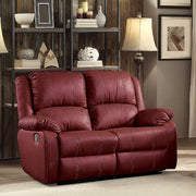 zuriel-red-leatherette-motion-loveseat-1