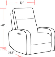 Parker Living Thriller - Natural Beauty Blue Power Swivel Glider Recliner