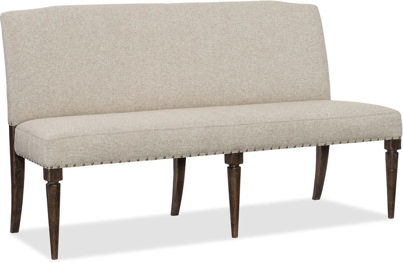 Hooker Furniture Roslyn County Upholstered Dining Bench in Dark Walnut Furniture City