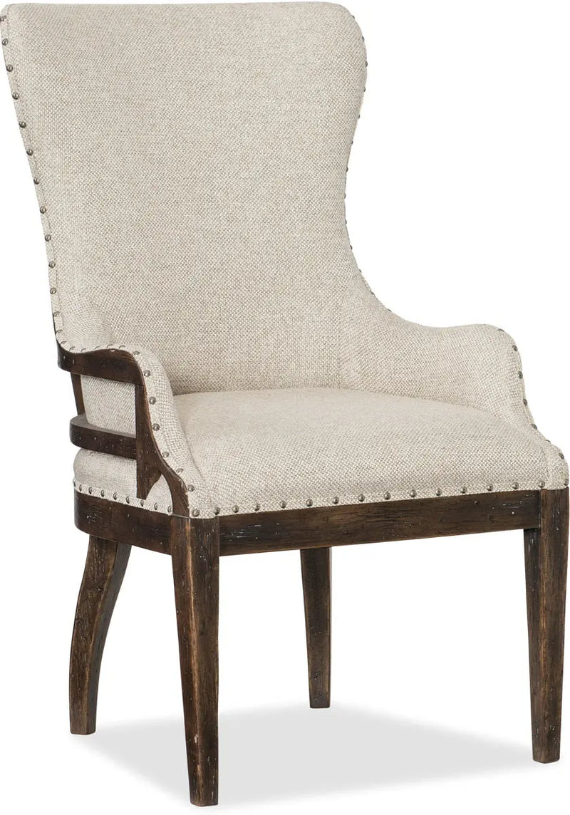 Hooker Furniture Roslyn County Deconstructed Upholstered Host Chair (Set of 2) in Dark Walnut Furniture City