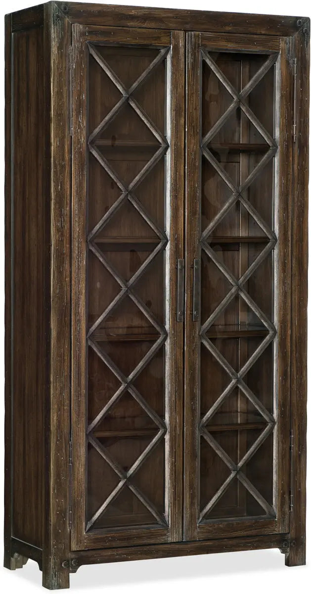 Hooker Furniture Roslyn County Bunching Display Cabinet in Dark Walnut Furniture City