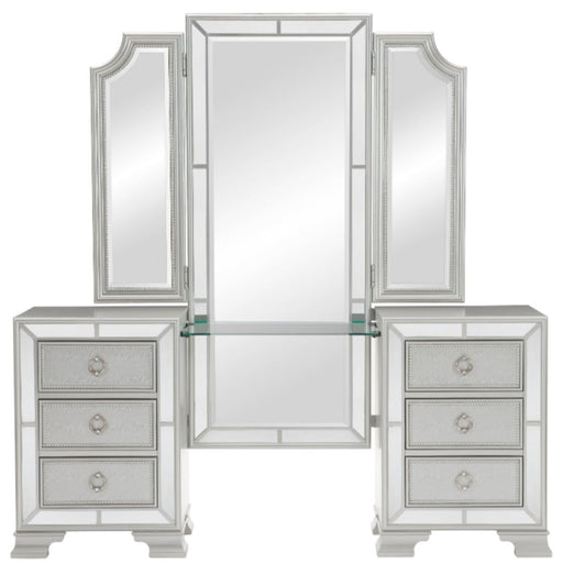 Homelegance Avondale Vanity Dresser with Mirror in Silver 1646-15 Vanity Furniture City Furniture City (CA)l