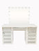 Diva White Diamond Mirrored Large Vanity Table + Mirror with Storage and Bluetooth By Furniture City Vanities Diva By Furniture City Furniture City (CA)l