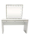 Diva White Silver Diamond Large Vanity Table + Mirror and Bluetooth By Furniture City  Diva By Furniture City Furniture City (CA)l