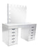 Diva Silver Large Vanity Table + Mirror with Storage and Bluetooth By Furniture City  Diva By Furniture City Furniture City (CA)l