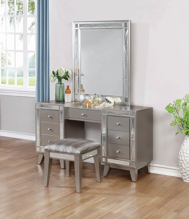 Leighton Contemporary Vanity Desk and Stool Vanity Desk Furniture City Furniture City (CA)l