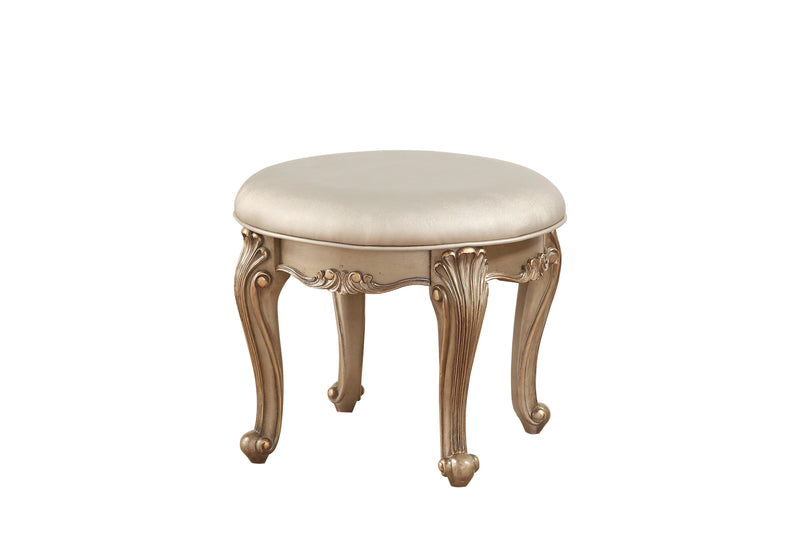 Orianne Champagne PU & Antique Gold Vanity Stool Vanity Furniture City Furniture City (CA)l